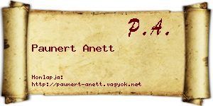 Paunert Anett névjegykártya